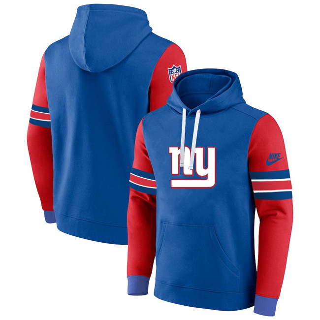 Men's New York Giants Royal/Red Pullover Hoodie